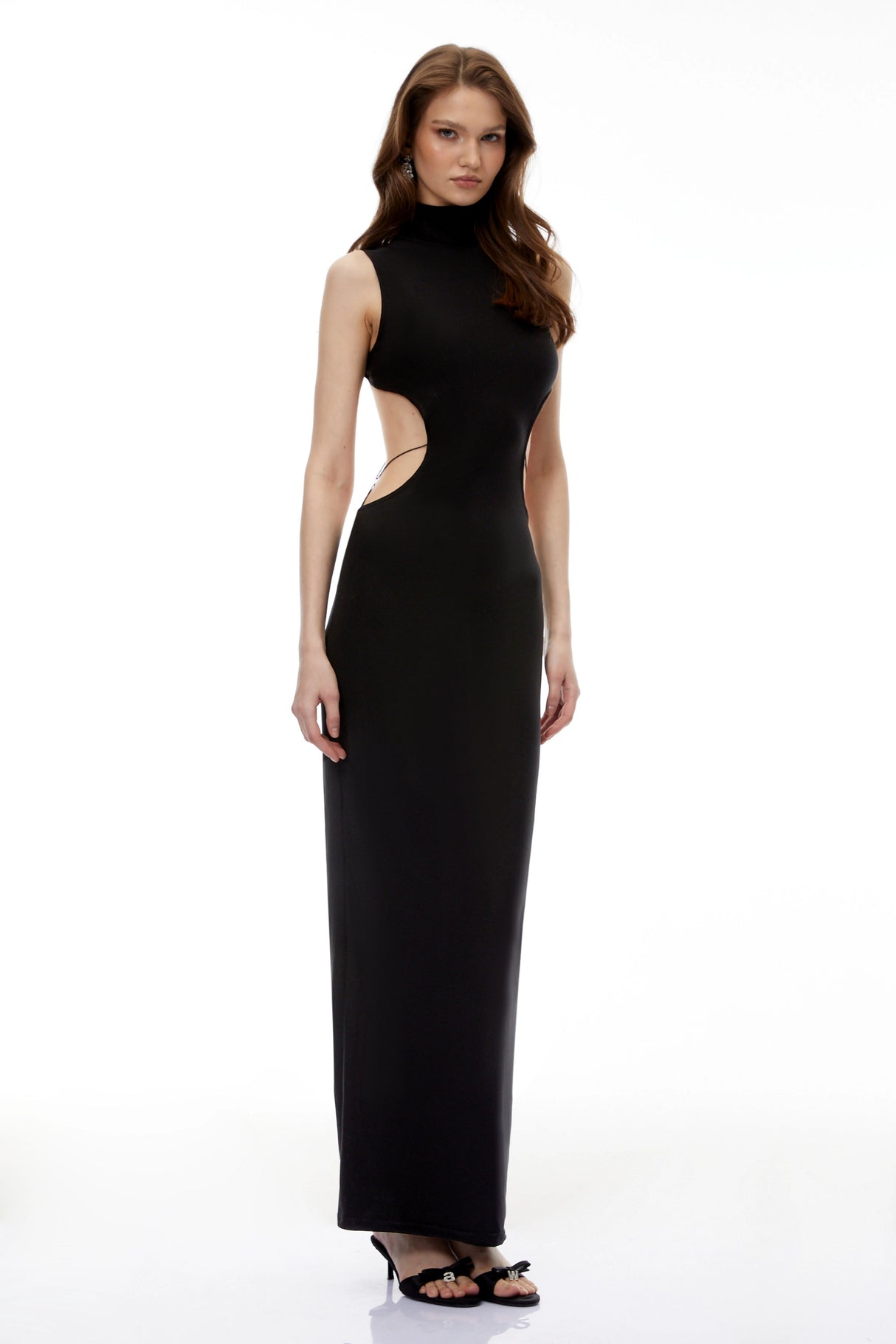 Gwendolen Black CutOut Open Back Maxi Dress