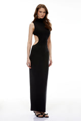 Gwendolen Black CutOut Open Back Maxi Dress