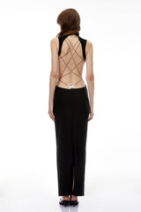 Gwendolen Black CutOut Open Back Maxi Dress