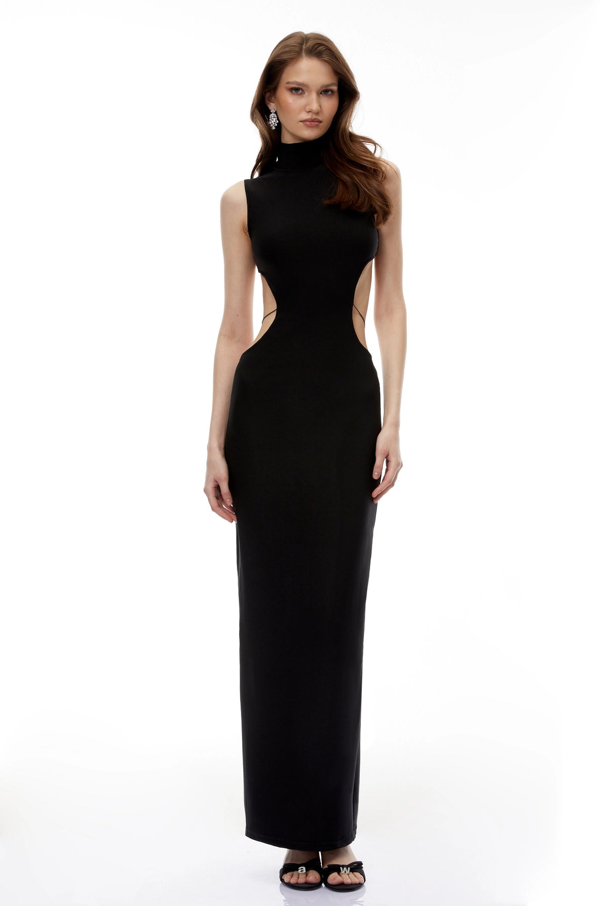 Gwendolen Black CutOut Open Back Maxi Dress