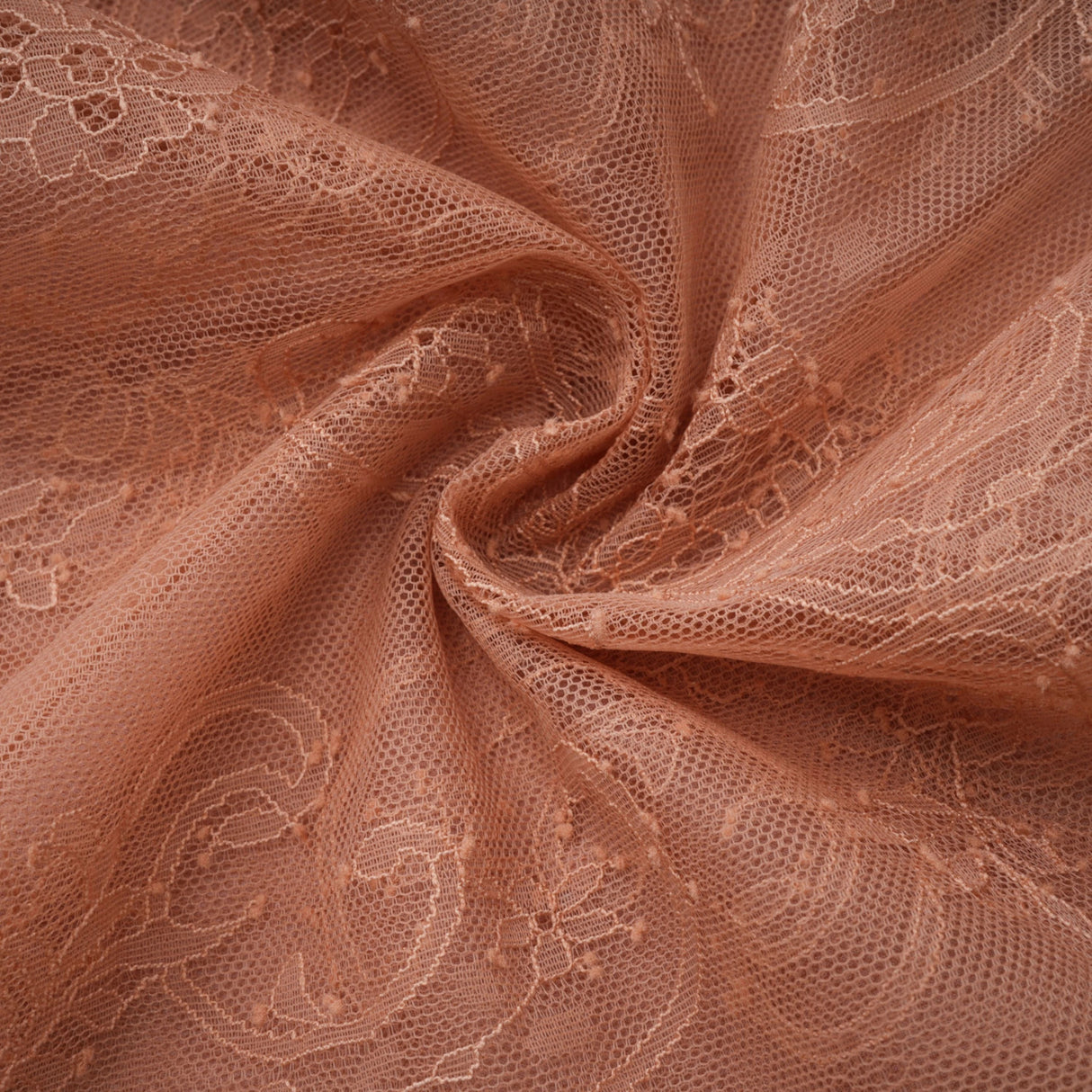 Hadley Caramel Twisted Floral Lace Midi Dress