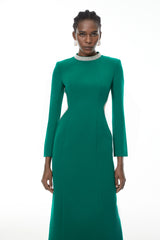 Hadley Green CutOut Crystal Maxi Dress