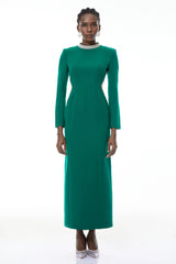 Hadley Green CutOut Crystal Maxi Dress