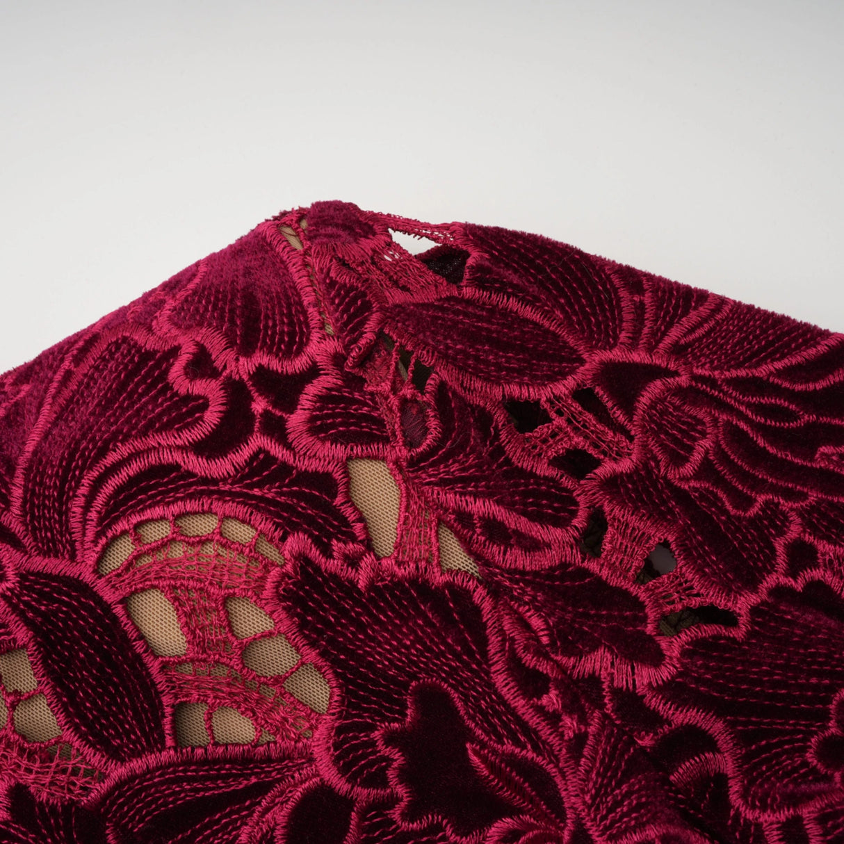 Hafdis Red Floral Embroidered Midi Dress