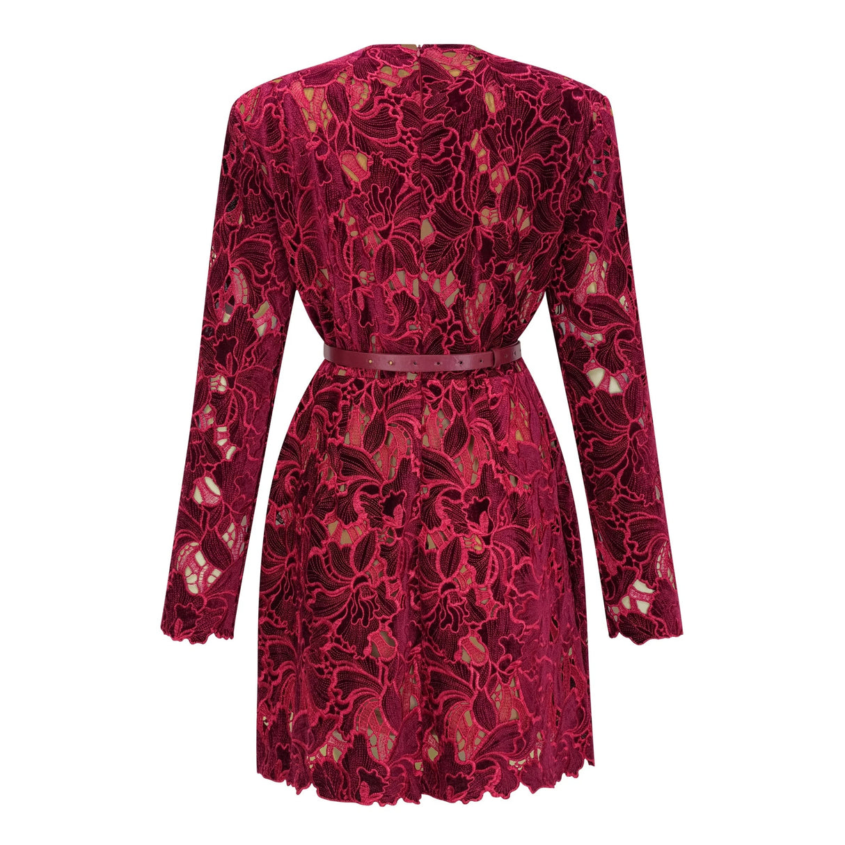 Hafdis Red Floral Embroidered Mini Dress