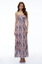 Hahana Pink Floral Print Sweetheart Maxi Dress