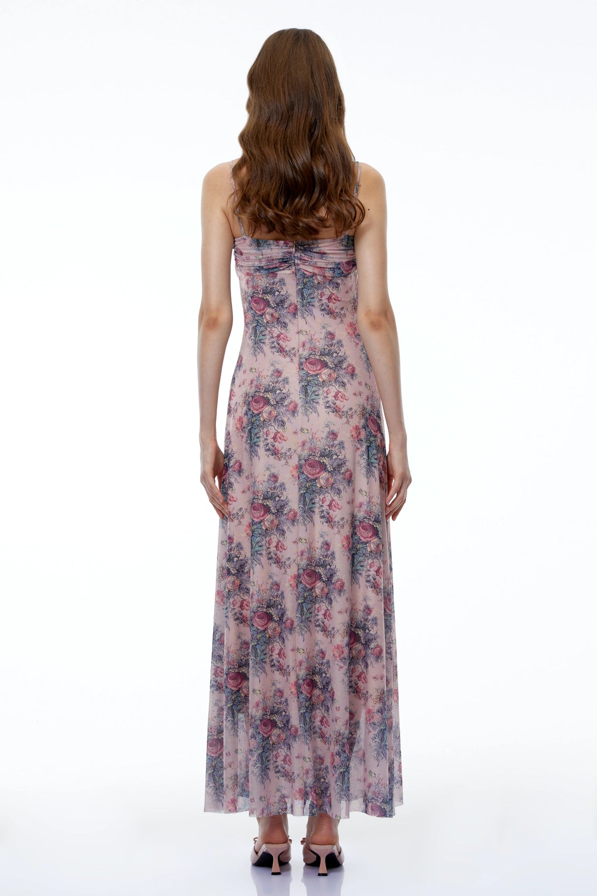 Hahana Pink Floral Print Sweetheart Maxi Dress