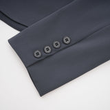 Hailey Jacket - Long Sleeves - Notched Lapels - Shoulder Pads - Asymmetric Design
