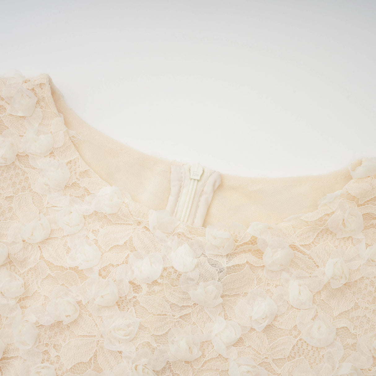 Halla Neutral Tiered Floral Lace Maxi Dress