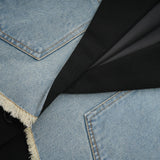 Halley black denimpanel ripped blazer