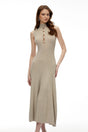 Hallveig Gold Beaded Knit Maxi Dress