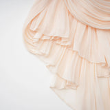 Halvard Neutrals Pleated Ruffled Mini Dress