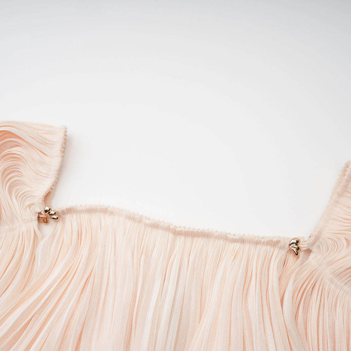 Halvard Neutrals Pleated Ruffled Mini Dress