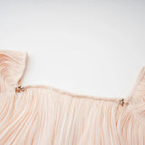 Halvard Neutrals Pleated Ruffled Mini Dress