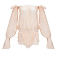 Halvard Neutrals Pleated Ruffled Mini Dress