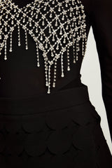 Hanna discdesign fringed maxi skirt in Black