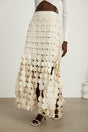 Hanna discdesign fringed maxi skirt in Neutrals
