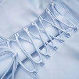 Hannah Blue One Shoulder Satin Maxi Dress