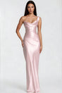 Hannah Pink One Shoulder Satin Maxi Dress