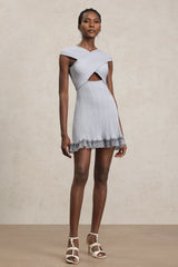 Harper Gray Hollow Out Crossed Neckline Lace Detail Mini Dress