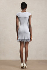 Harper Gray Hollow Out Mini Dress with Lace Detailing
