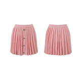 Harper Jacket & Skirt - Plush Lapels - Front Button Fastening - Pleated Design - Knitted Construction