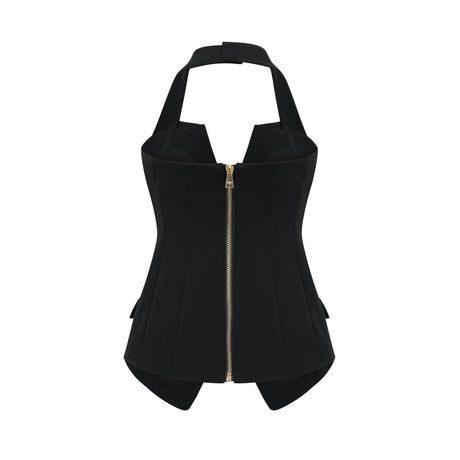 Harper tailored doublebreasted halterneck top