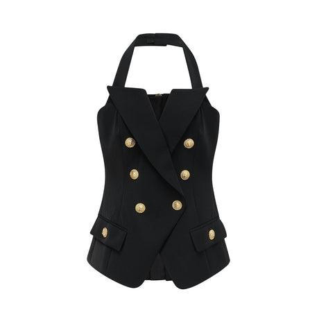 Harper tailored doublebreasted halterneck top
