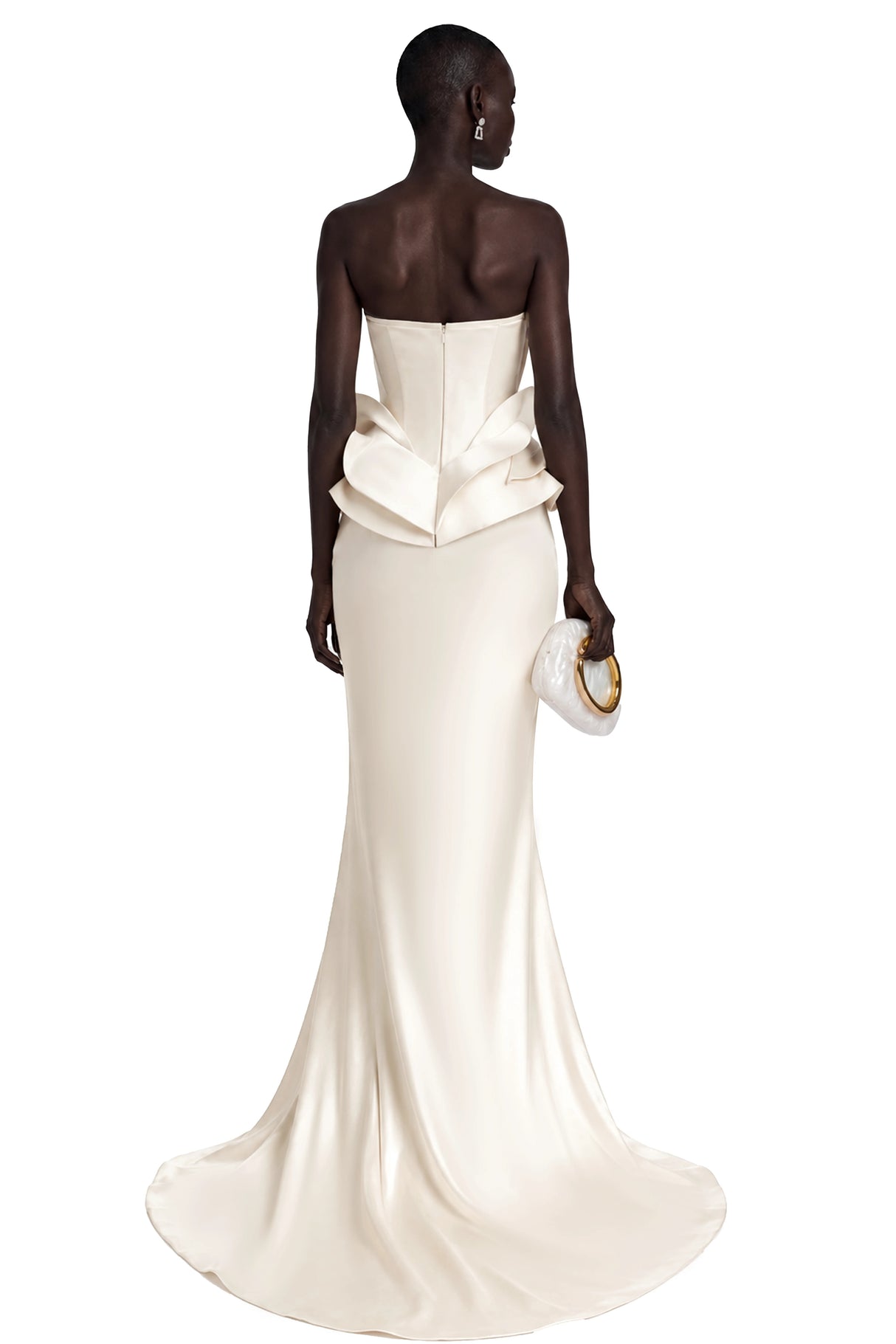 Harper White Off Shoulder Ruffled Maxi Dress with Slit