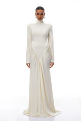 Harriet White Cut Out Ruched Maxi Dress