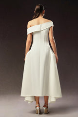 Hattie White Off Shoulder Maxi Dress for Formal Occasions