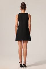 Haven Black Floral Sleeveless Mini Dress
