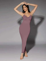 Haven Maxi Dress - Refined Style - High Stretch Fabric Elasticity - Slim Fit Type - Pencil Hem Shaped - Sleeveless Length - Premium Quality