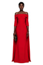 Havva Red Maxi Dress with Cape Sleeves