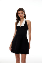 Hazel Black Color Block Mini Dress