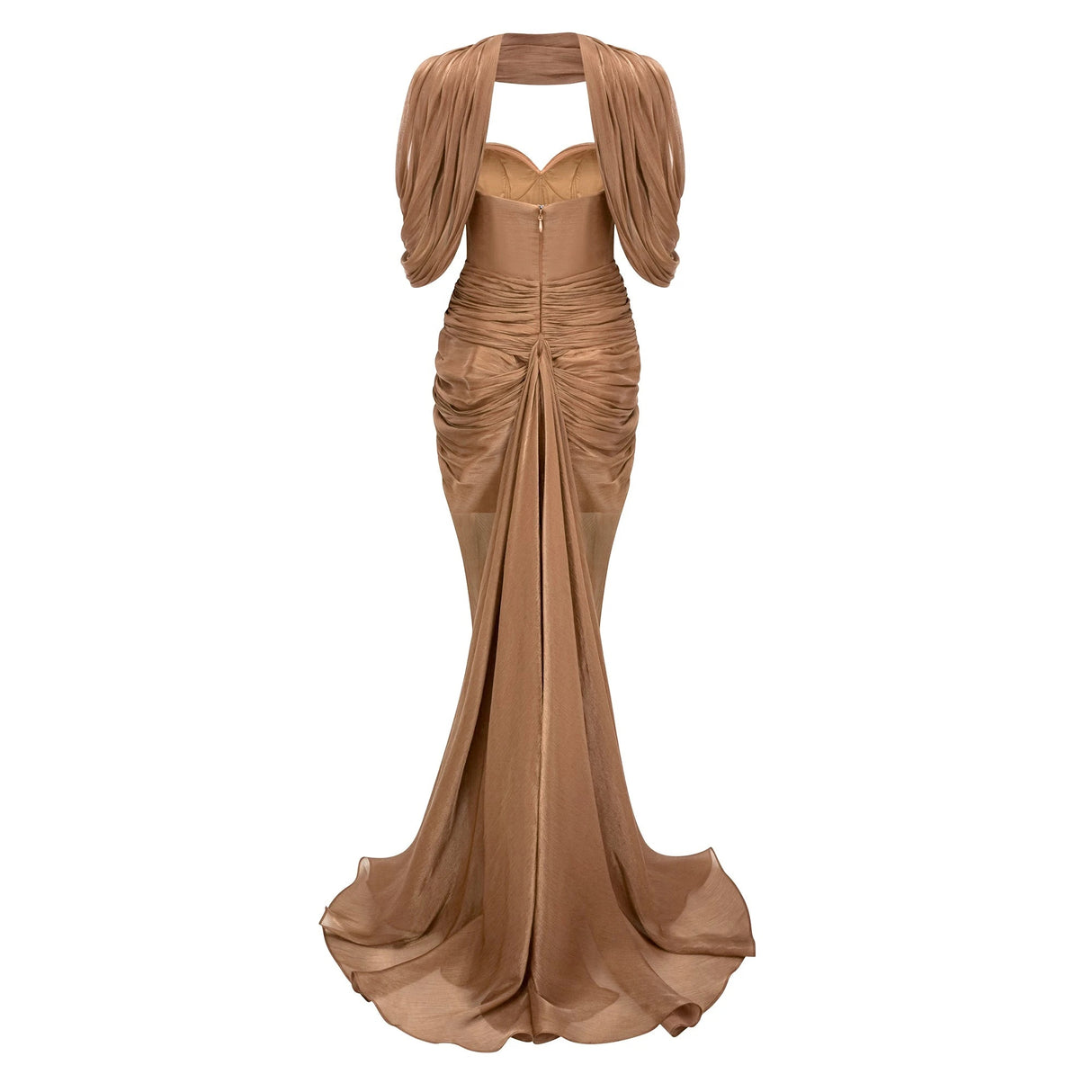 Hazel Gold Asymmetrical Draped Maxi Dress
