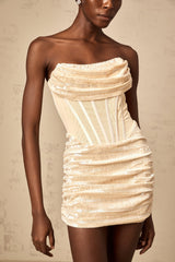 Hazel Mini Dress – Strapless – Sequin Embellishment – Thigh Length