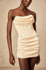 Hazel Mini Dress – Strapless – Sequin Embellishment – Thigh Length