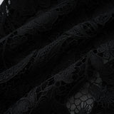 Hecate Black Beaded Lace Maxi Dress with 3D Florals