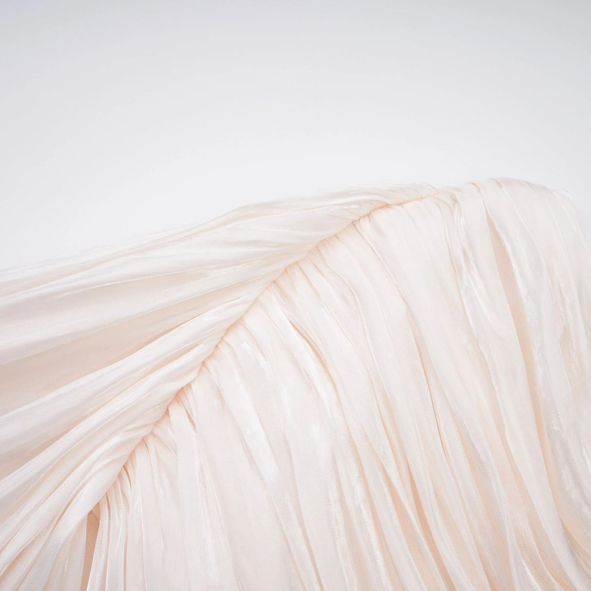 Hege Cream Glossy Ruched Cape Maxi Dress
