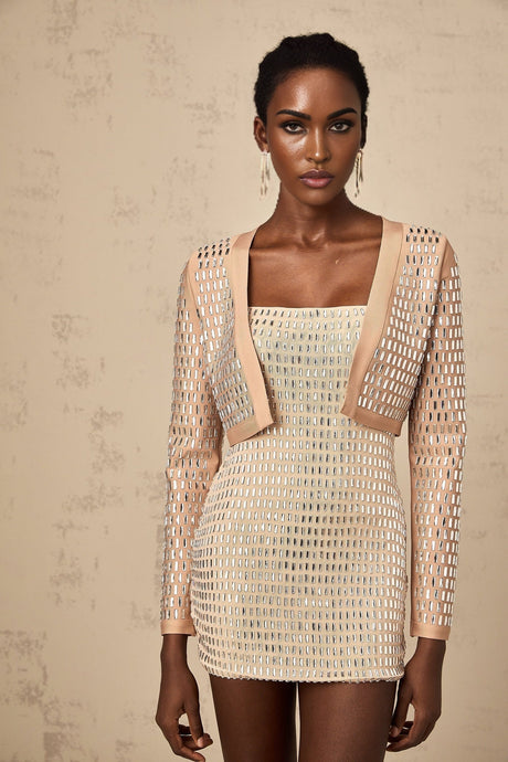 Helena Jacket – Neutrals – Long Sleeves – Collarless