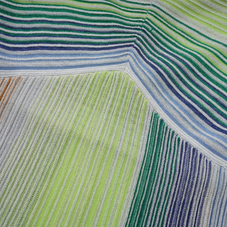 Helena Maxi Dress Green & Multicolor Striped Glitter Halter - neck Tie - Back