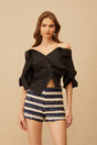 Hélène Black Deconstructed Cropped Blouse