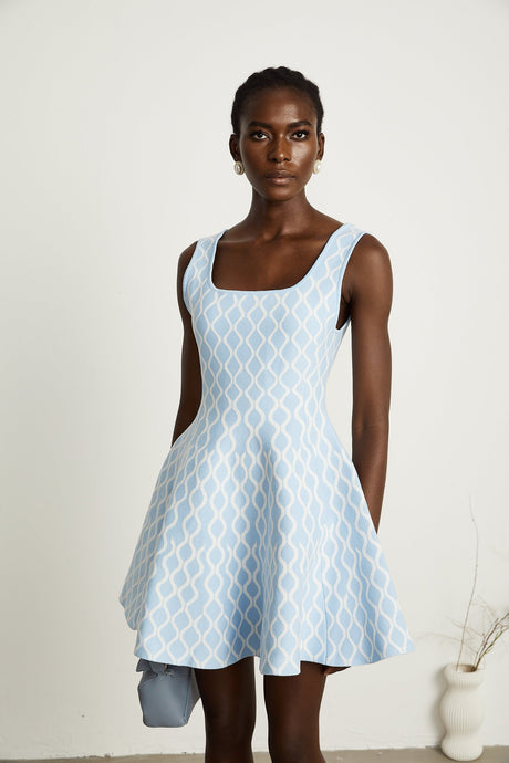 Hélène patternedjacquard sleeveless mini dress