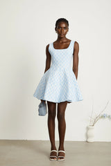 Hélène patternedjacquard sleeveless mini dress