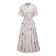Héloïse White Floral Print Summer Midi Dress
