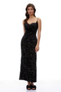 Henrietta Black Sweetheart Sequin Maxi Dress