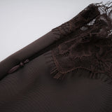 Henrik Brown Lace Trim Dress