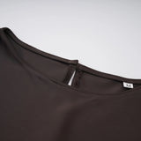 Henrik Brown Lace Trim Dress
