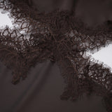 Henrik Brown Lace Trim Dress